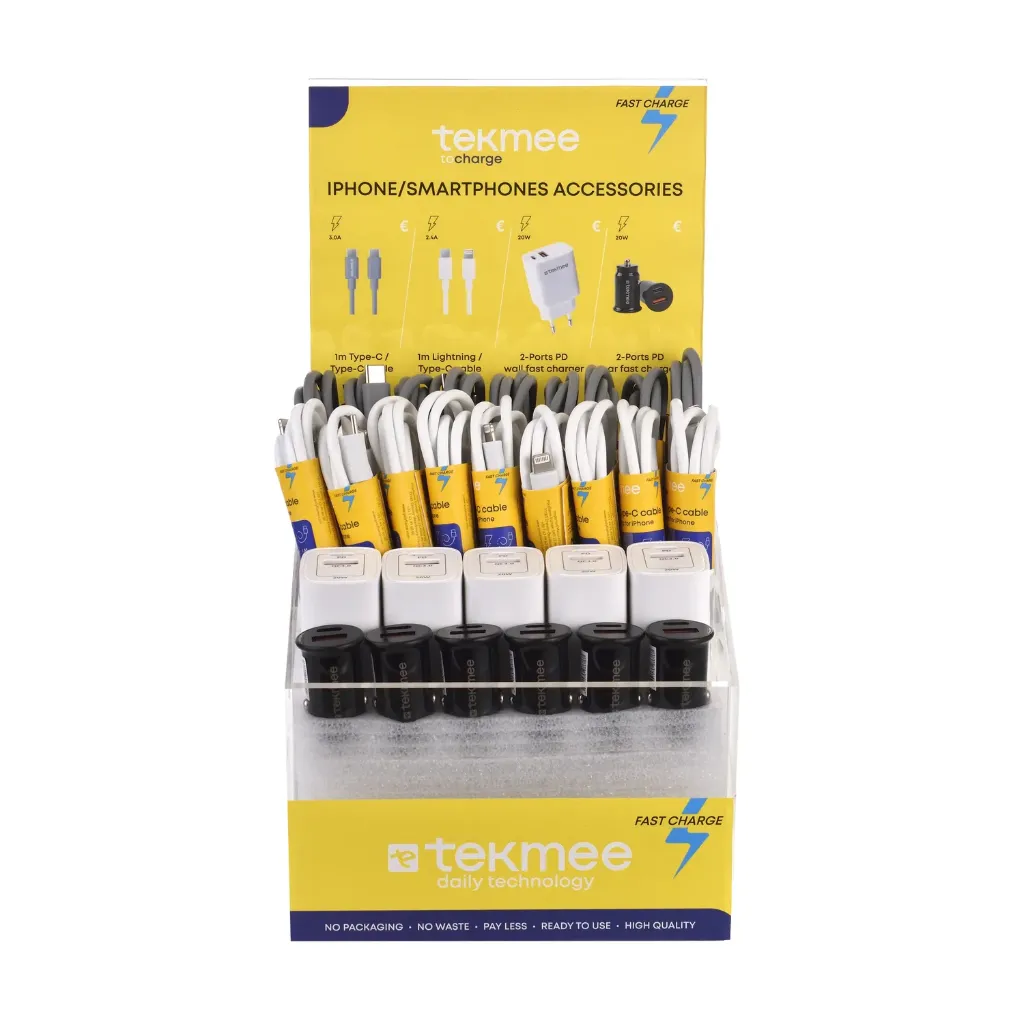 DISPLAY PRÉ-REMPLI 68PCS CHARGE RAPIDE - Tekmee