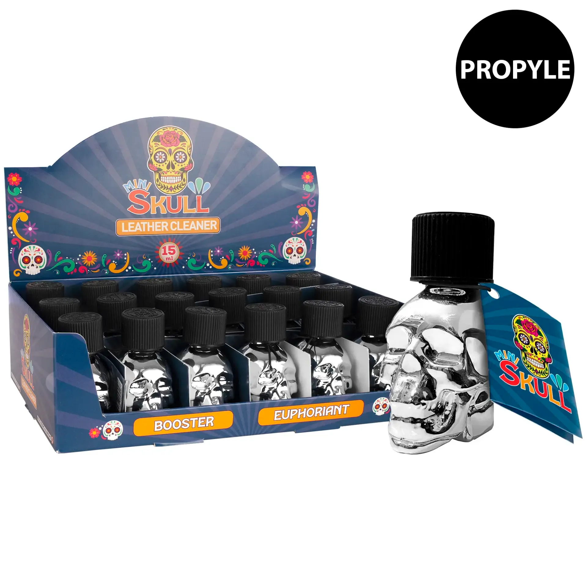Poppers propyle Skull mini 15 ml - Display de 15 flacons