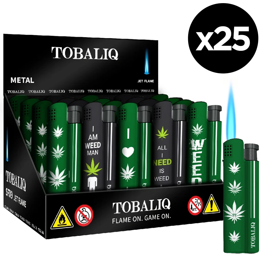 Briquets tempête rechargeables I Am Weed Man - Display de 25