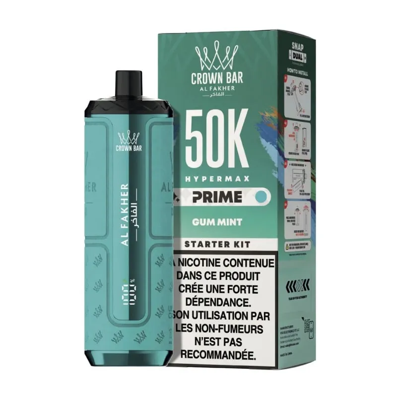 Al Fakher Prime Crown Bar 50K TPD - Gum mint