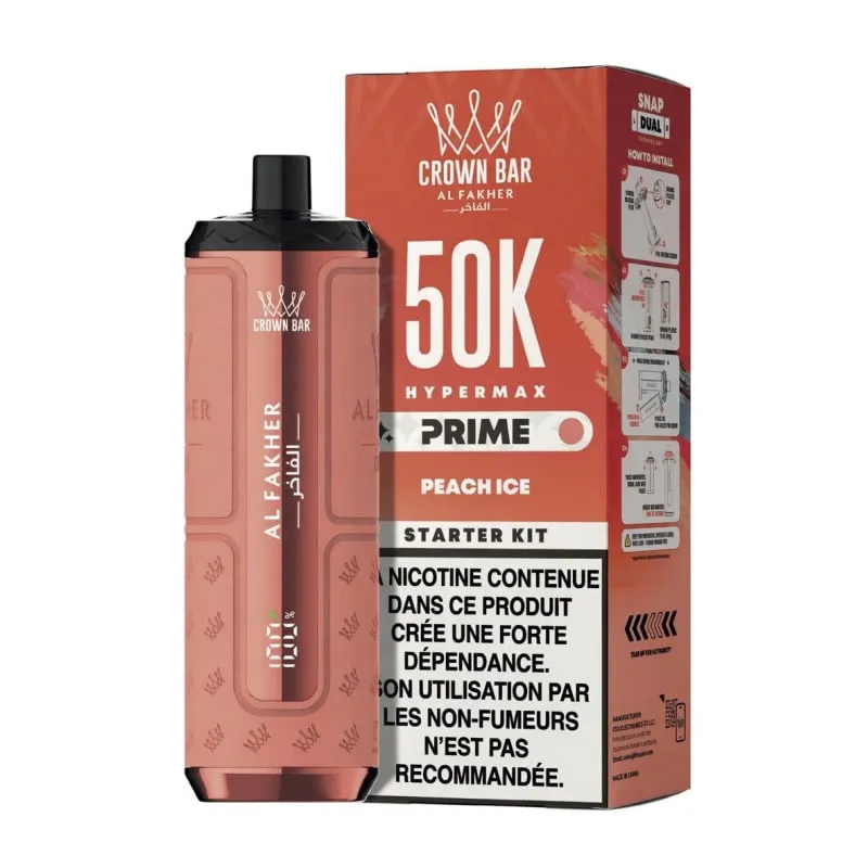 Al Fakher Prime Crown Bar 50K TPD - Peach ice