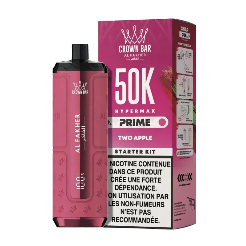 Al Fakher Prime Crown Bar 50K TPD - Two apple