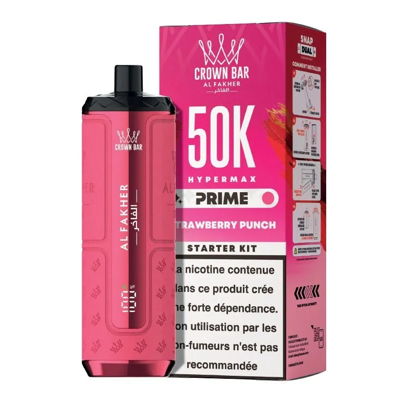 Al Fakher Prime Crown Bar 50K TPD - Strawberry Punch