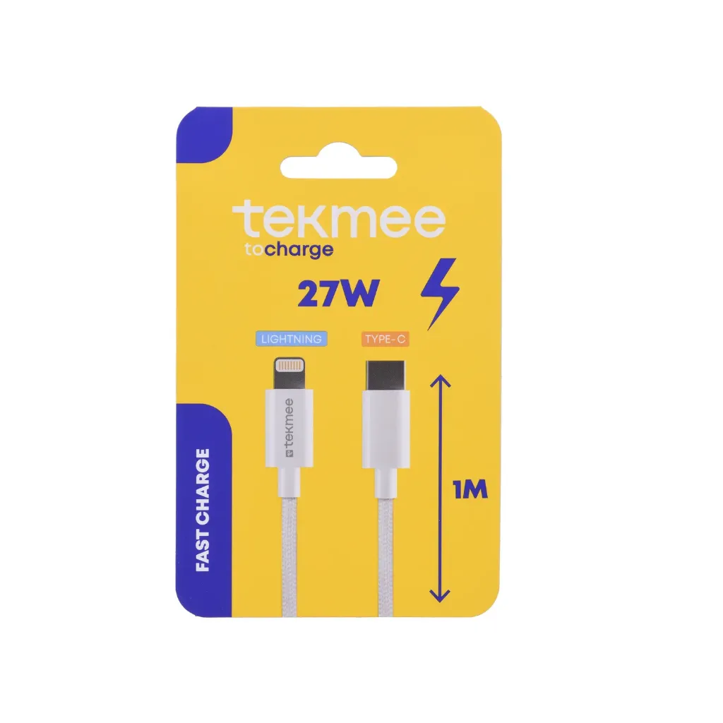 CÂBLE LIGHTNING/TYPE-C 1M 27W Fast Charge - Tekmee