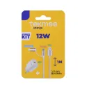 PRISE CHARGE 12W CÂBLE TYPE-C/USB/LIGHTNING - Tekmee