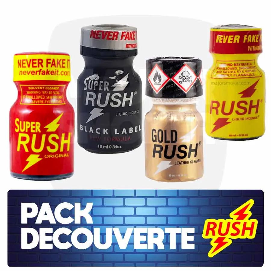 Pack Découverte Poppers Rush 3 produits mélangés - Display de 18pcs