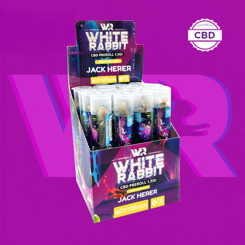 White Rabbit - Pré Rolls CBD - Display de 16 pcs (Amnesia)